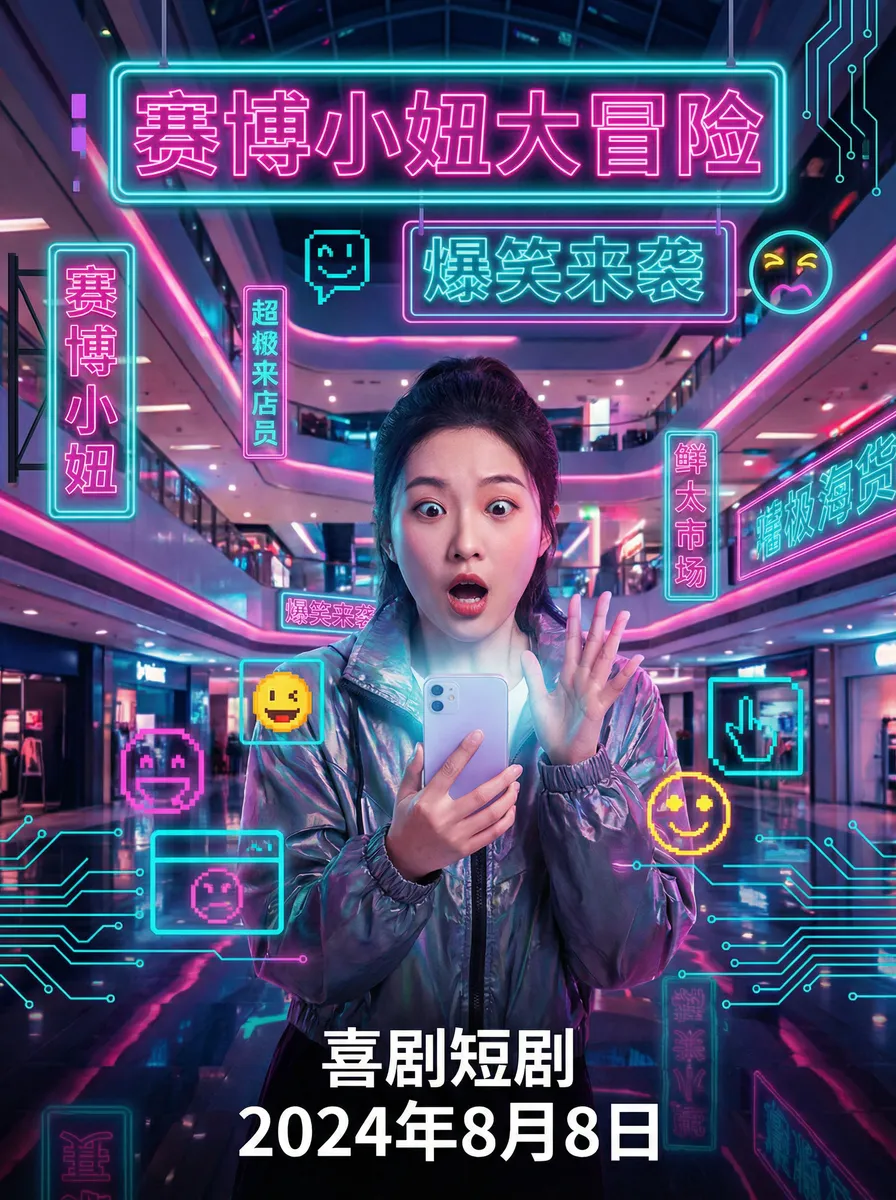 五月丁香 搞笑喜剧短剧 - 赛博小妞大冒险海报